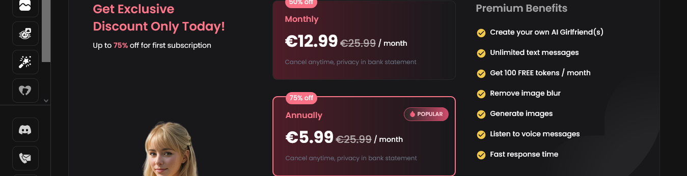 best AI porn chat pricing