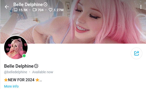 Belle Delphine the OnlyFans girl with the most photos