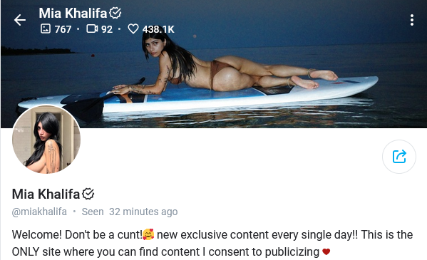 Mia Khalifa is the top 1 of the Best OnlyFans Girls
